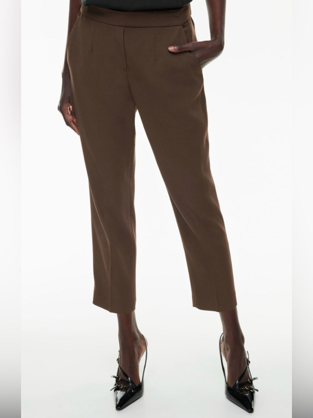 Babaton Aritzia brown cropped Dress Pants